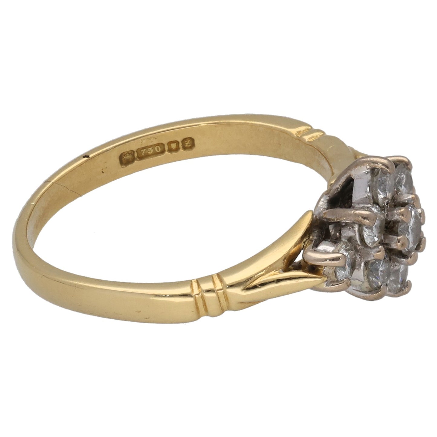18ct Gold 0.27ct Diamond Cluster Ring Size K