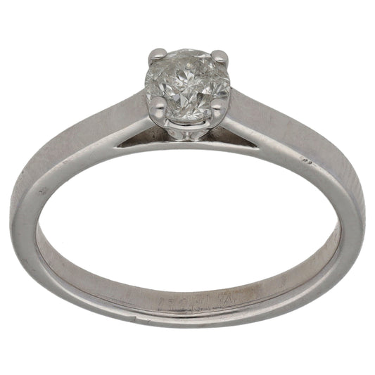 18ct White Gold 0.40ct Diamond Solitaire Ring Size L