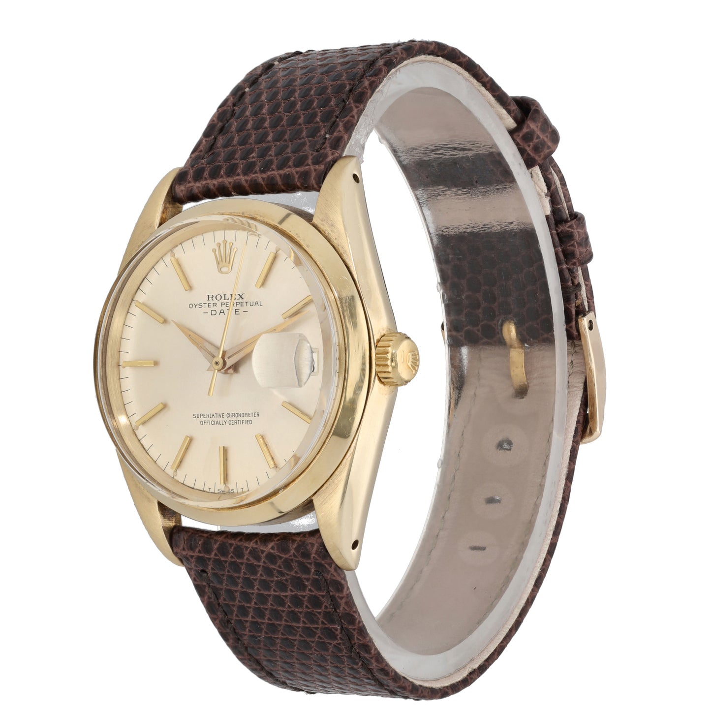 Rolex Date 1500 34mm Gold Watch