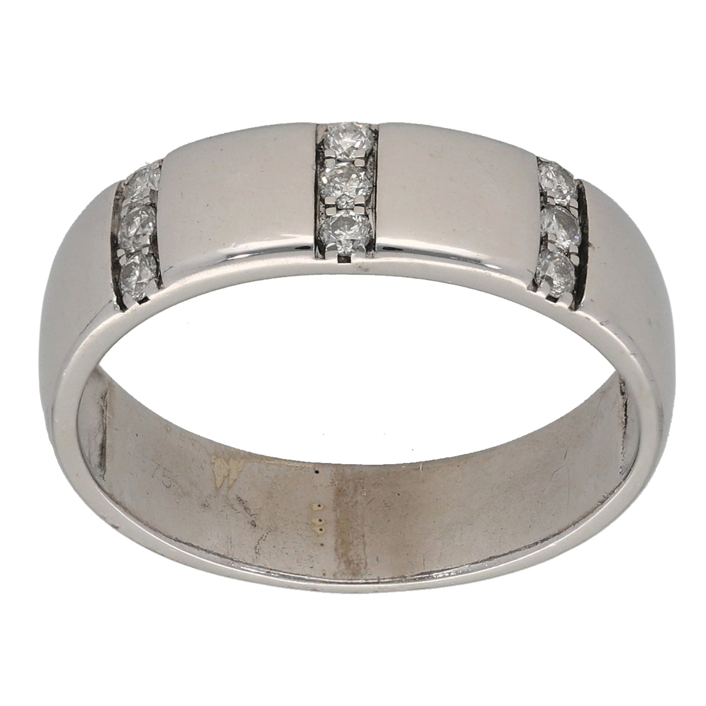 9ct White Gold 0.16ct Diamond Half Eternity Ring Size O