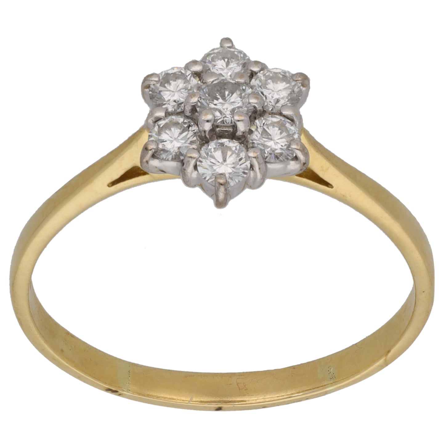 18ct Gold 0.63ct Diamond Cluster Ring Size U