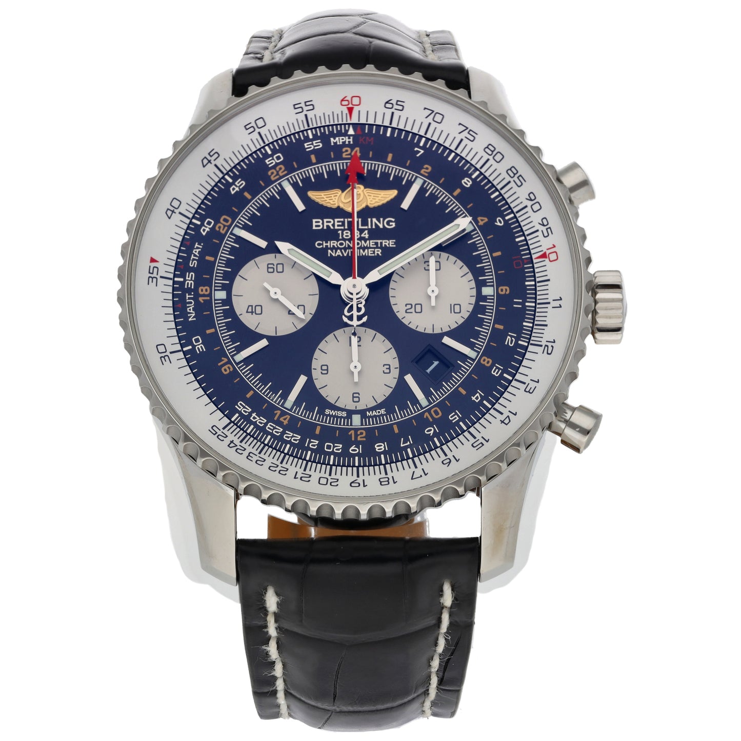 Breitling Navitimer GMT AB0441 48mm Stainless Steel Watch