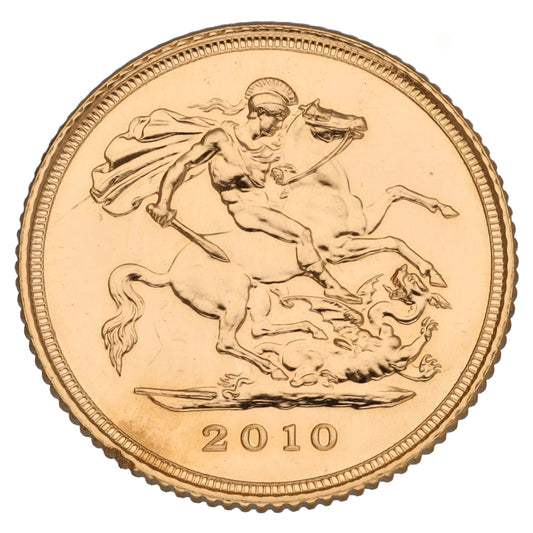 22ct Gold Queen Elizabeth II Half Sovereign Coin 2010