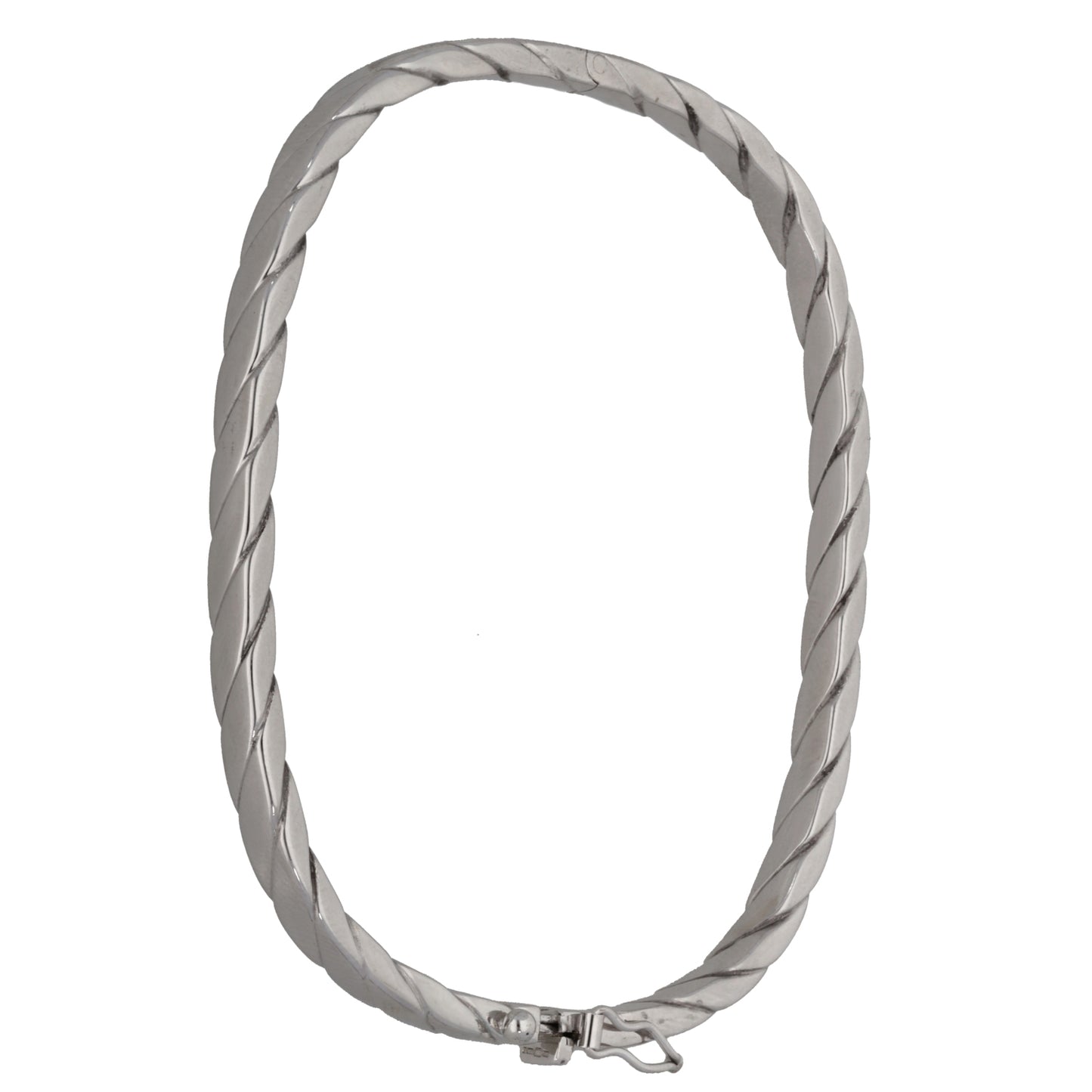 9ct White Gold Hinged/Clasp Bangle