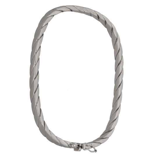 9ct White Gold Hinged/Clasp Bangle