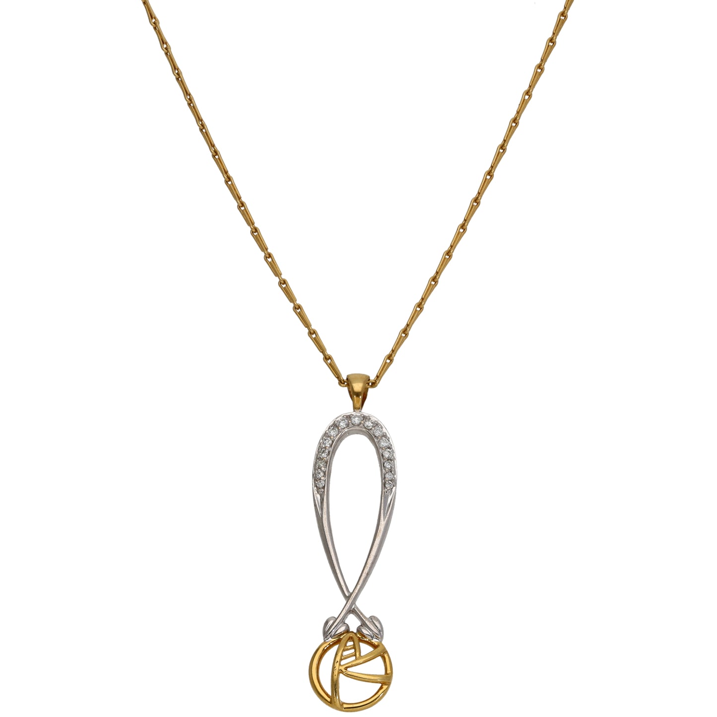 18ct Gold 0.20ct Diamond Dress/Cocktail Pendant With Chain
