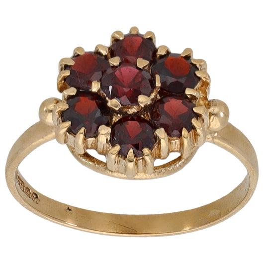 9ct Gold Garnet Dress/Cocktail Ring Size Q