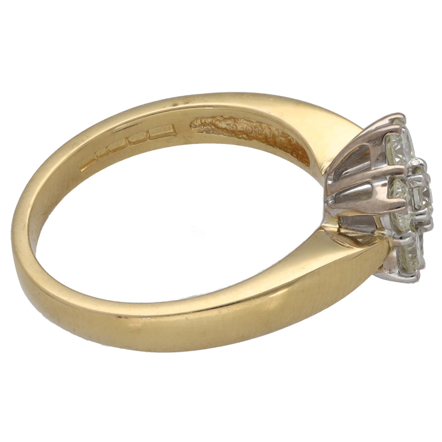 18ct Gold 0.75ct Diamond Cluster Ring Size M