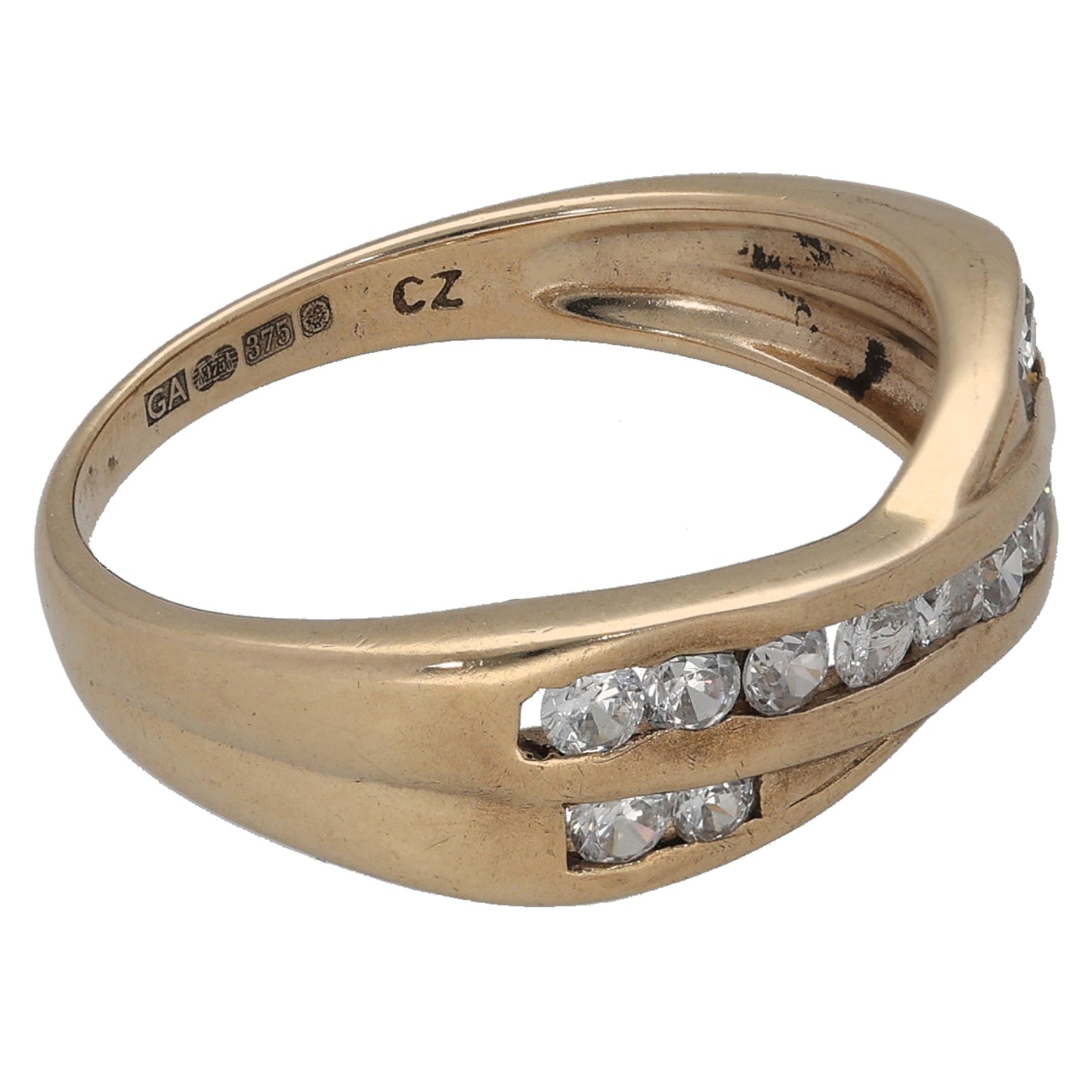 9ct Gold Cubic Zirconia Half Eternity Ring Size O