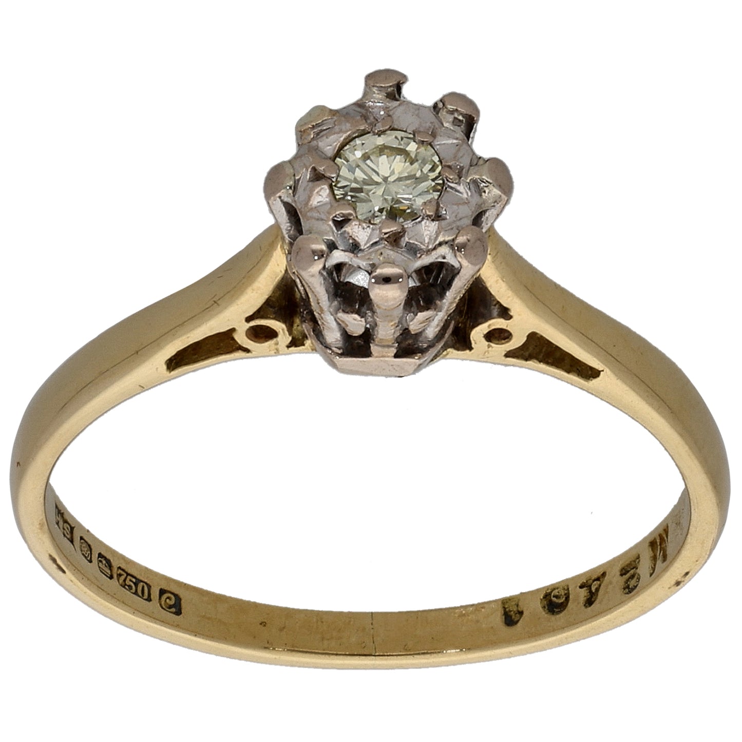 18ct Gold 0.07ct Diamond Solitaire Ring Size K