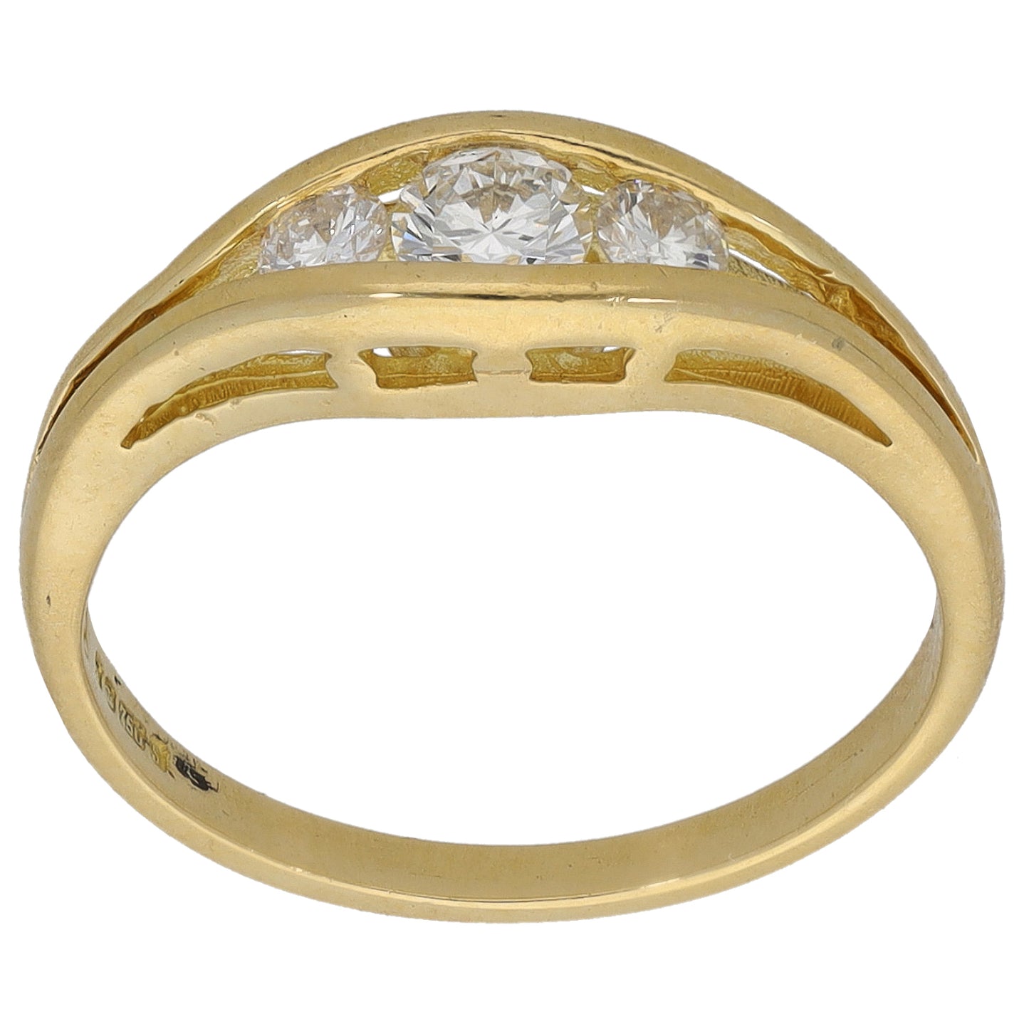 18ct Gold 0.40ct Diamond Trilogy Ring Size L