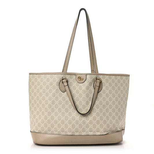 Gucci GG Supreme Monogram Large Ophidia Tote Bag - Mystic White Oatmeal