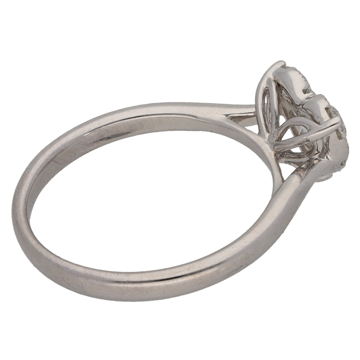 18ct White Gold 0.55ct Diamond Cluster Ring Size M