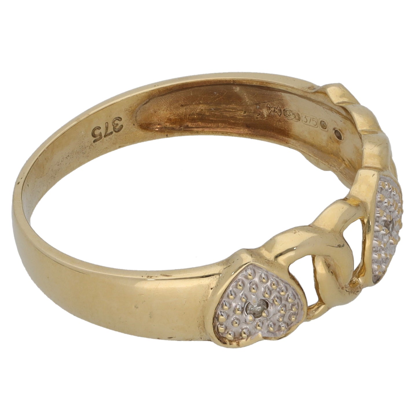 9ct Bicolour Gold 0.03ct Diamond Cluster Ring Size P