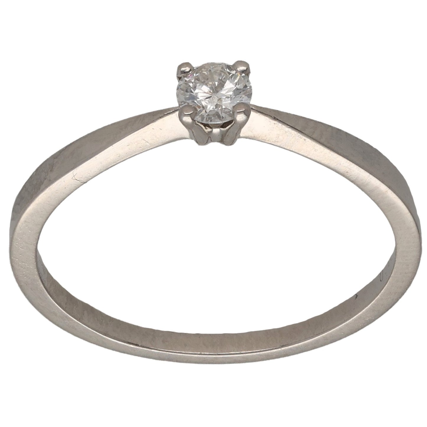 Platinum 0.15ct Diamond Solitaire Ring Size N