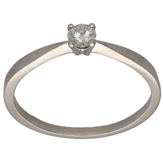 Platinum 0.15ct Diamond Solitaire Ring Size N