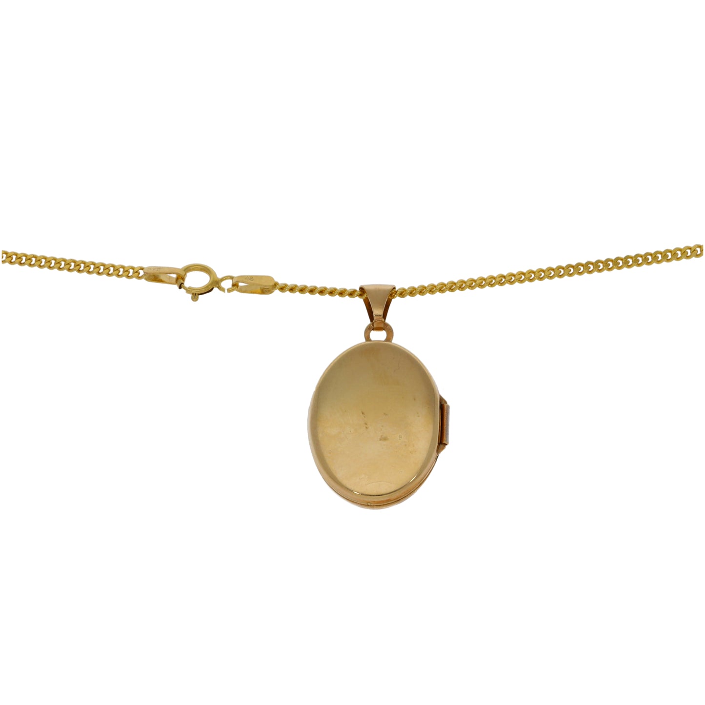 9ct Gold 0.01ct Diamond Patterned Locket Pendant With Chain
