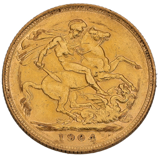 22ct Gold King Edward VII Full Sovereign Coin 1904