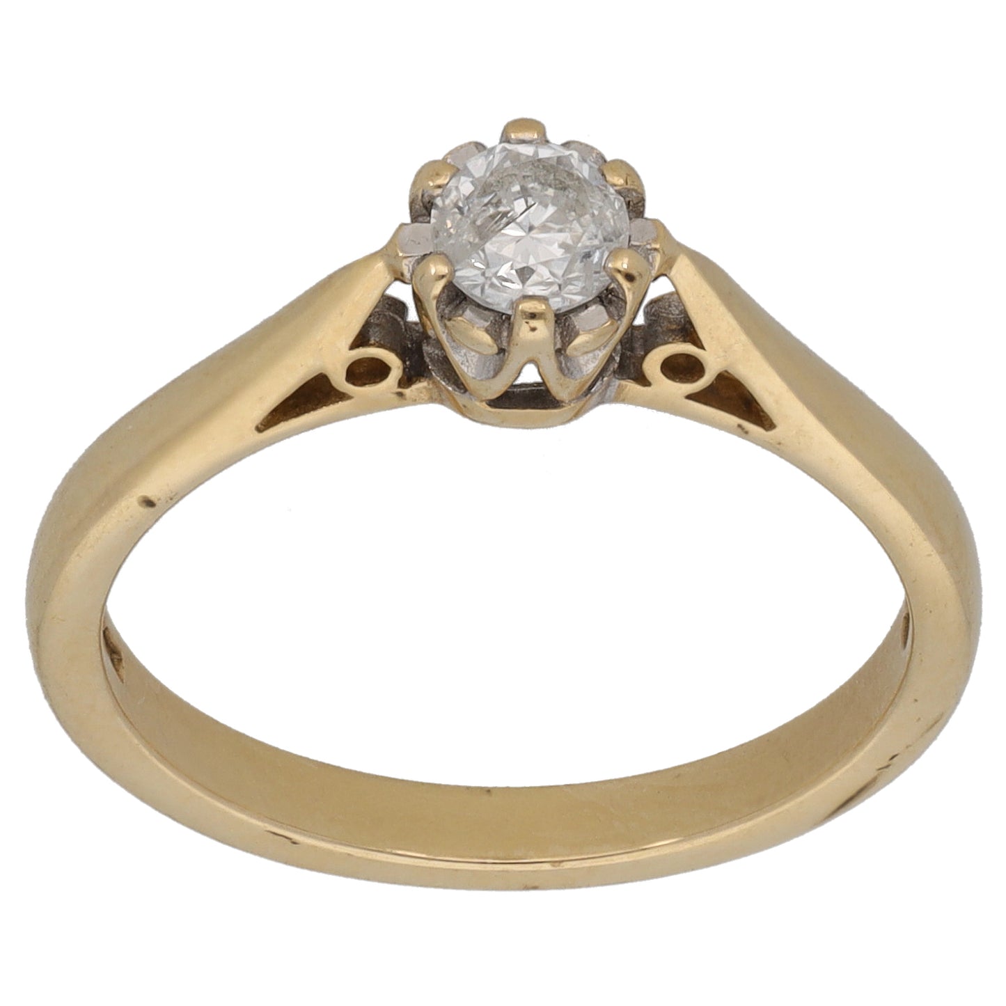 9ct Gold 0.25ct Diamond Solitaire Ring Size N
