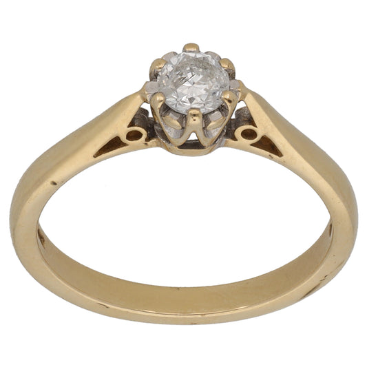 9ct Gold 0.25ct Diamond Solitaire Ring Size N