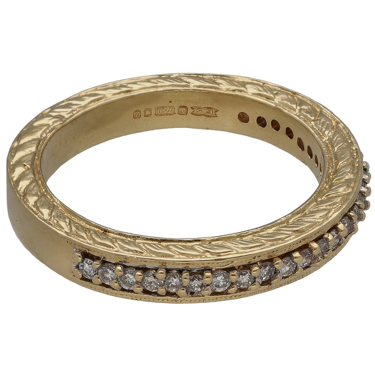 18ct Gold 0.26ct Diamond Half Eternity Ring Size O