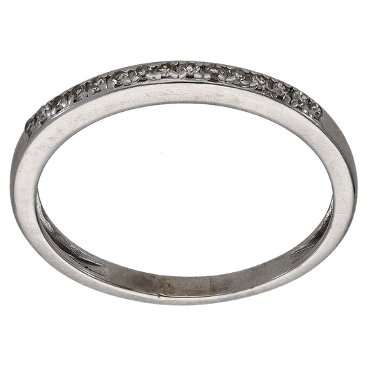 9ct White Gold 0.075ct Diamond Eternity Ring Size Q