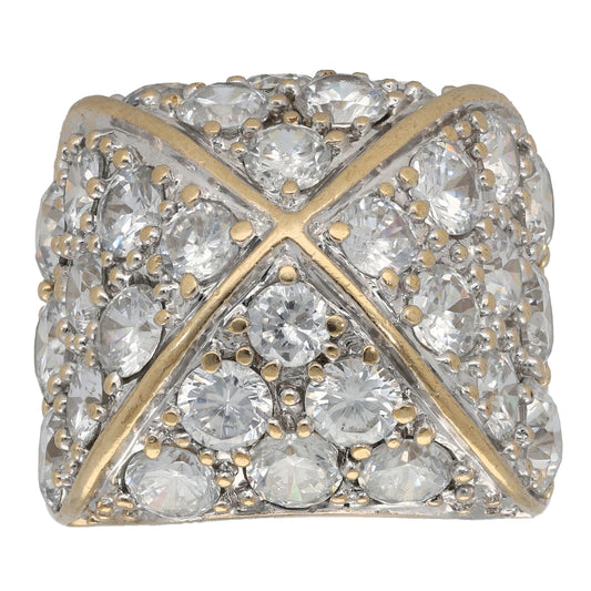 9ct Gold Cubic Zirconia Alternative Ring Size P