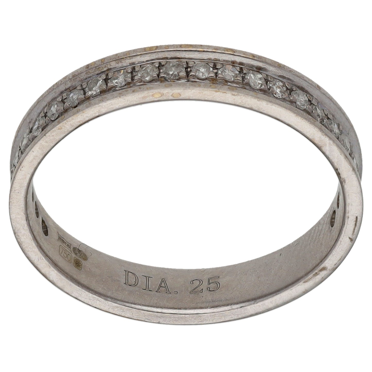 18ct Gold 0.25ct Diamond Half Eternity Ring Size N