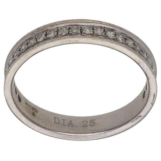 18ct Gold 0.25ct Diamond Half Eternity Ring Size N