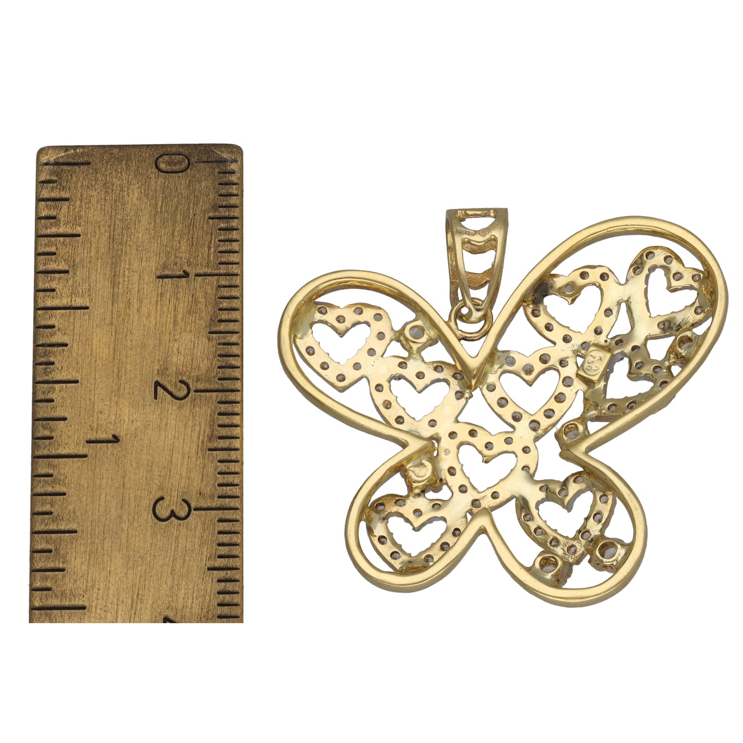 14ct Gold Cubic Zirconia Butterfly Pendant