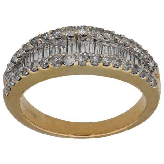 9ct Gold 1.00ct Diamond Half Eternity Ring Size K