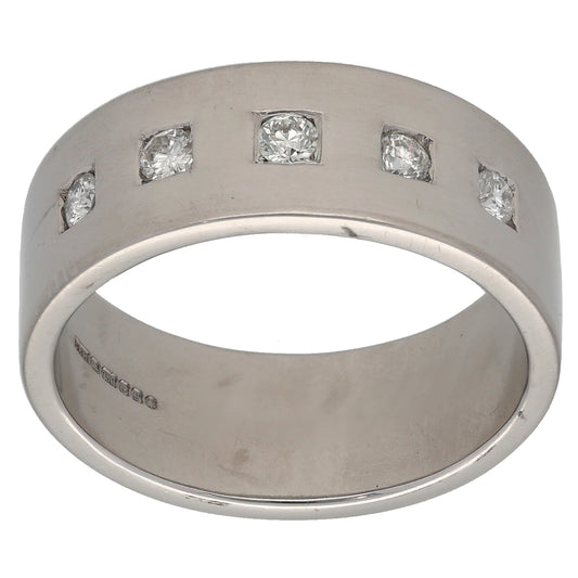 18ct White Gold 0.25ct Diamond Wedding Ring Size T