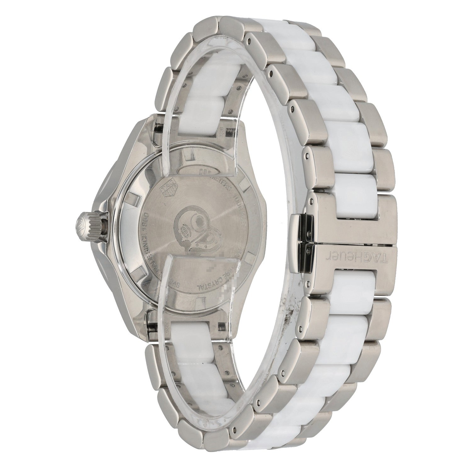 Tag Heuer Aquaracer WAY131D, White Dial, Stainless Steel & Ceramic, Rear Angle Image