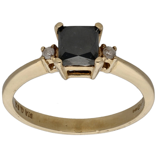 9ct Gold 0.02ct Diamond & Sapphire Trilogy Ring Size L