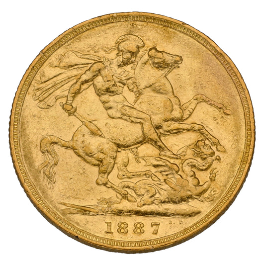 22ct Gold Queen Victoria Full Sovereign Coin 1887