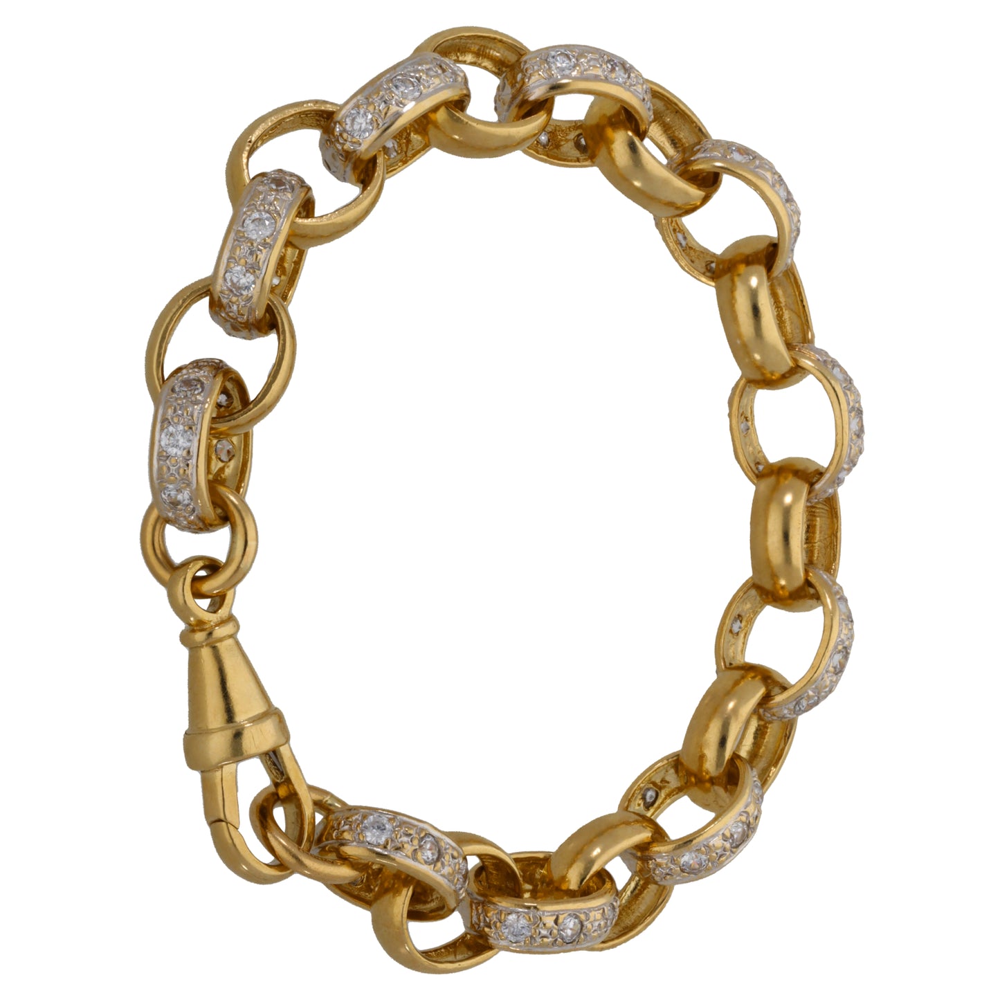 9ct Gold Cubic Zirconia Belcher Bracelet