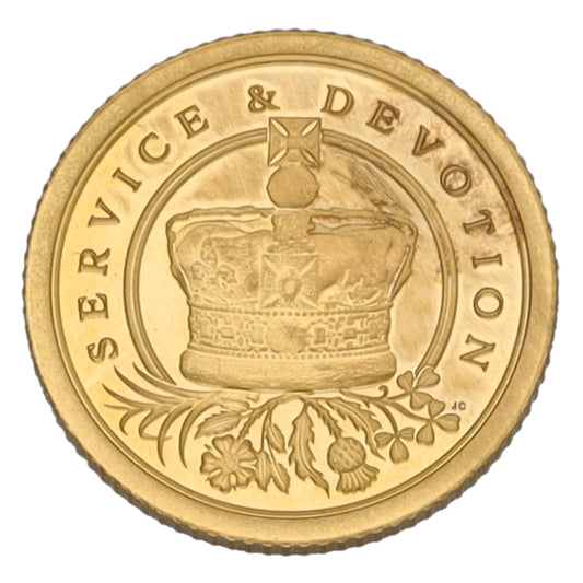 22ct Gold Queen Elizabeth II Service & Devotion Eighth Sovereign Coin 2022