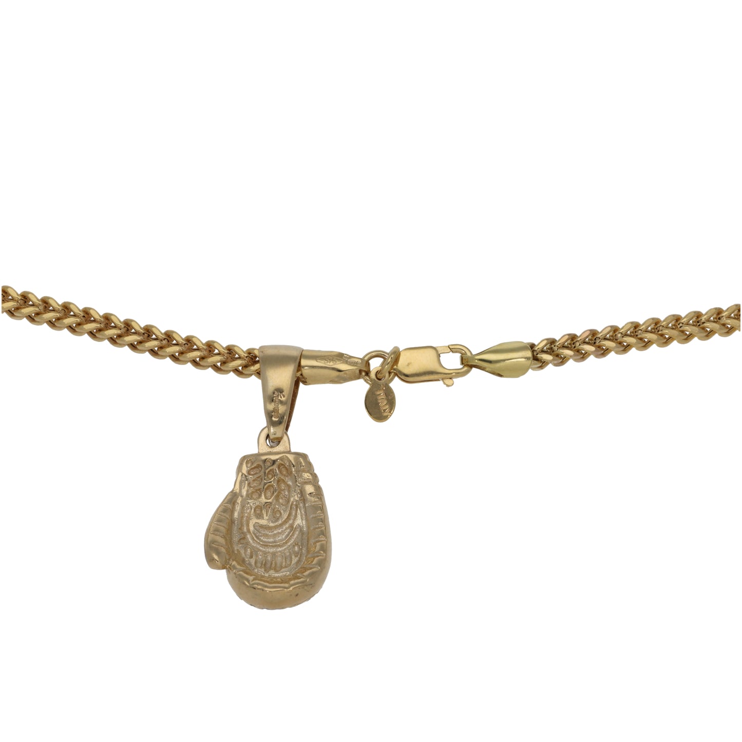 9ct Gold Cubic Zirconia Boxing Glove Pendant With Chain