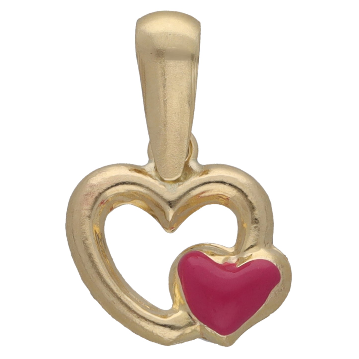 New 9ct Gold Kids Enamel Heart Pendant