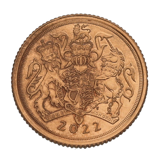 22ct Gold Queen Elizabeth II Quarter Sovereign Coin 2022