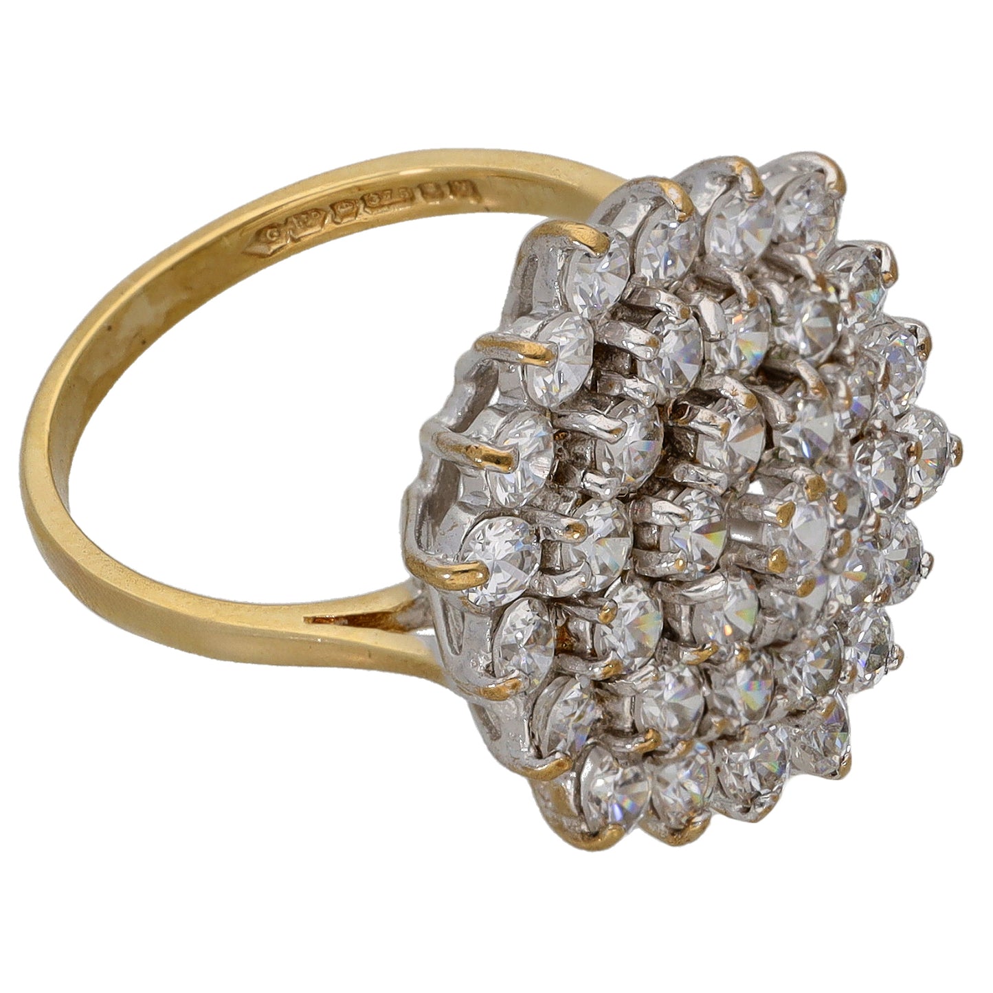 9ct Gold Cubic Zirconia Dress/Cocktail Ring Size M