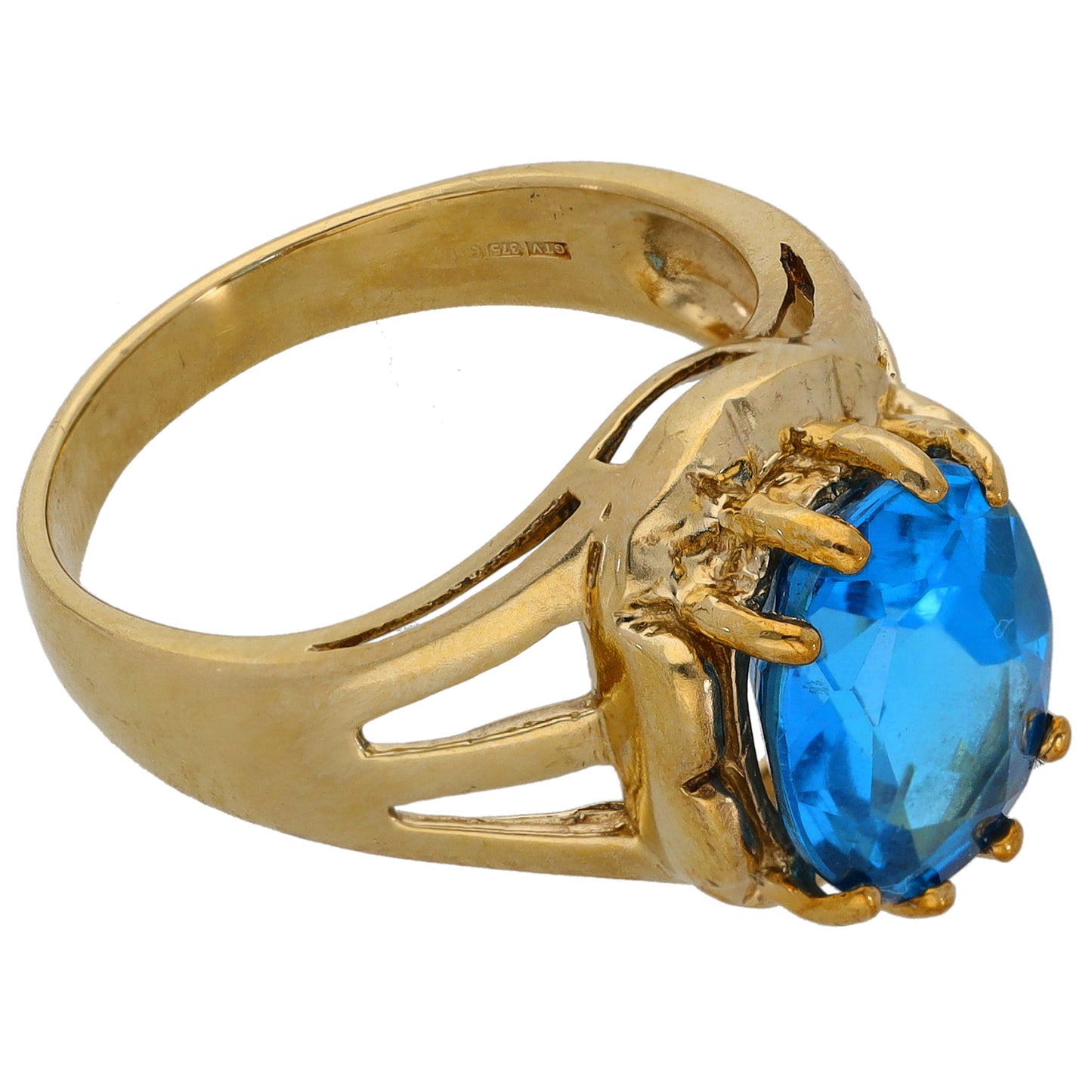 9ct Gold Topaz Single Stone Ring Size N