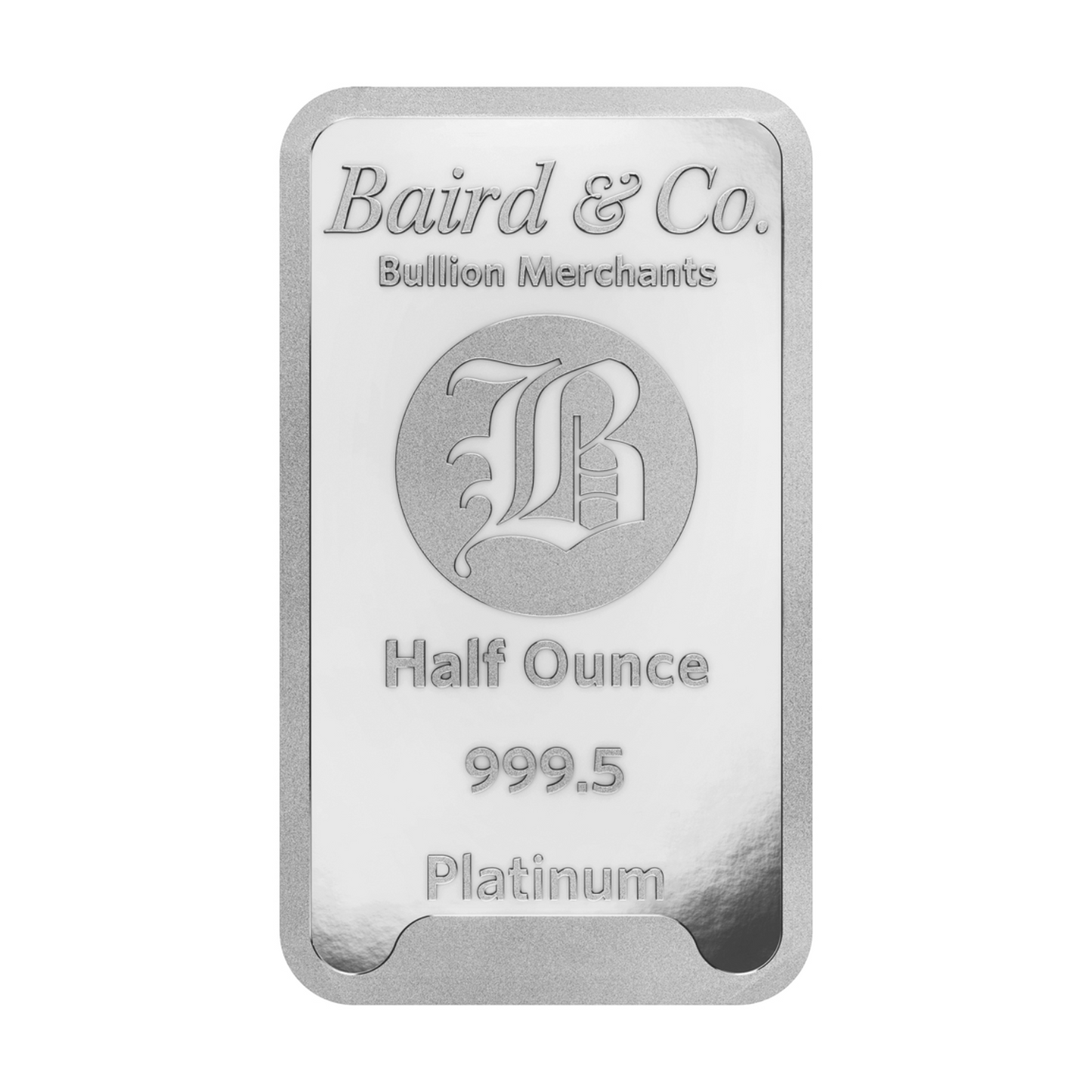 New Baird & Co Platinum 1/2oz Minted Bar