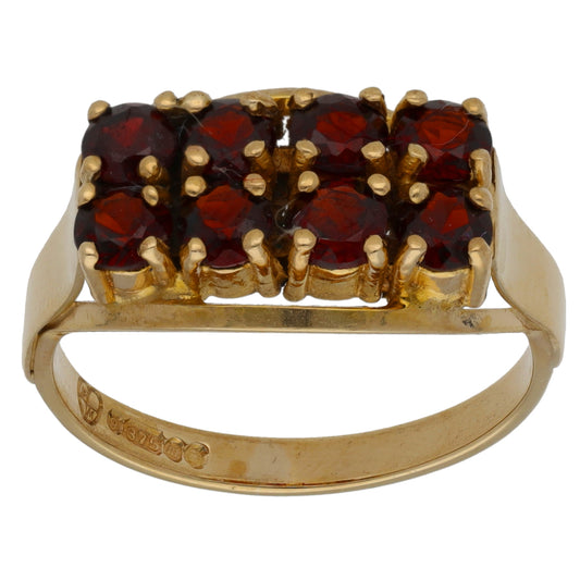 9ct Gold Garnet Dress/Cocktail Ring Size O