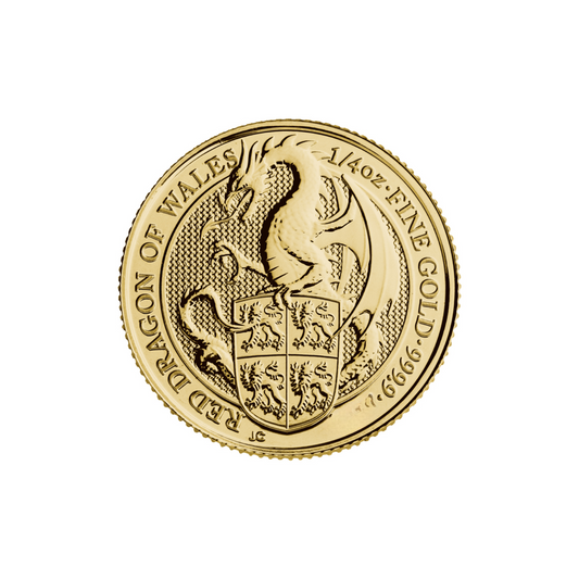 24ct Gold Queen Elizabeth II 1/4oz The Queens Beasts 'The Dragon' Coin
