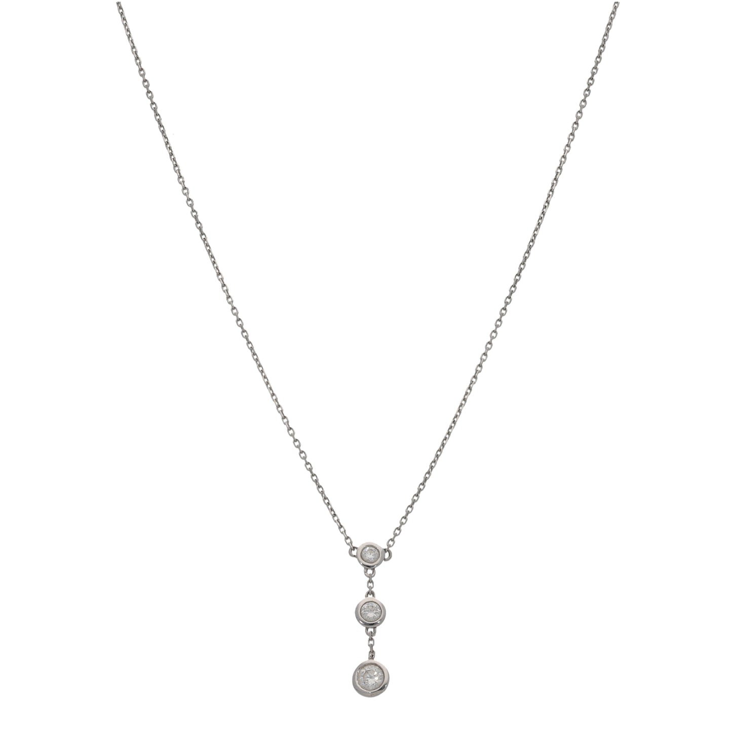 9ct White Gold Cubic Zirconia Fancy Necklace 16"