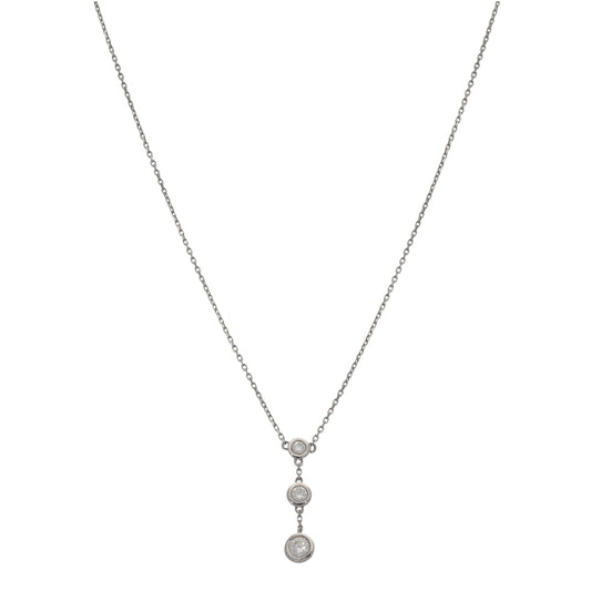 9ct White Gold Cubic Zirconia Fancy Necklace 16"