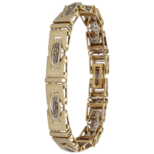 14ct Gold 1.20ct Diamond Alternative Stone Set Bracelet