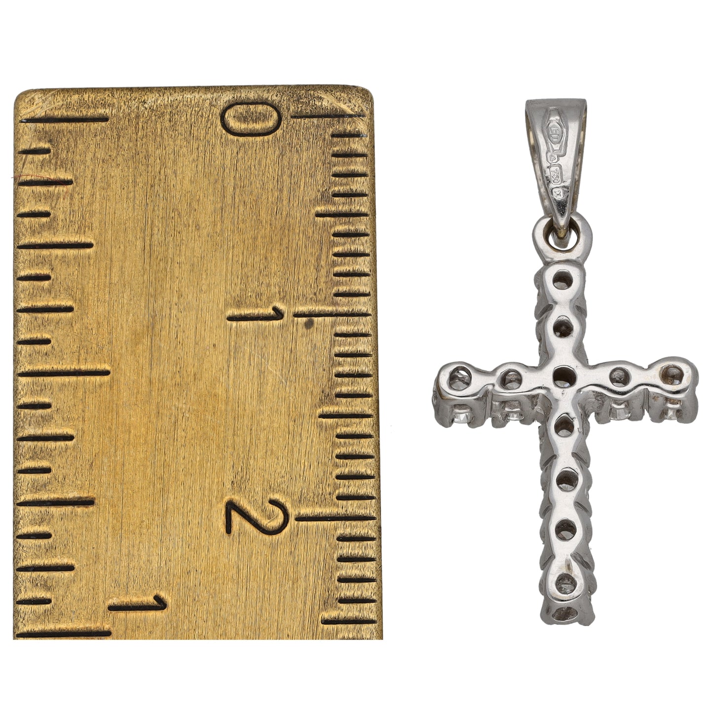 18ct White Gold 0.55ct Diamond Cross Pendant