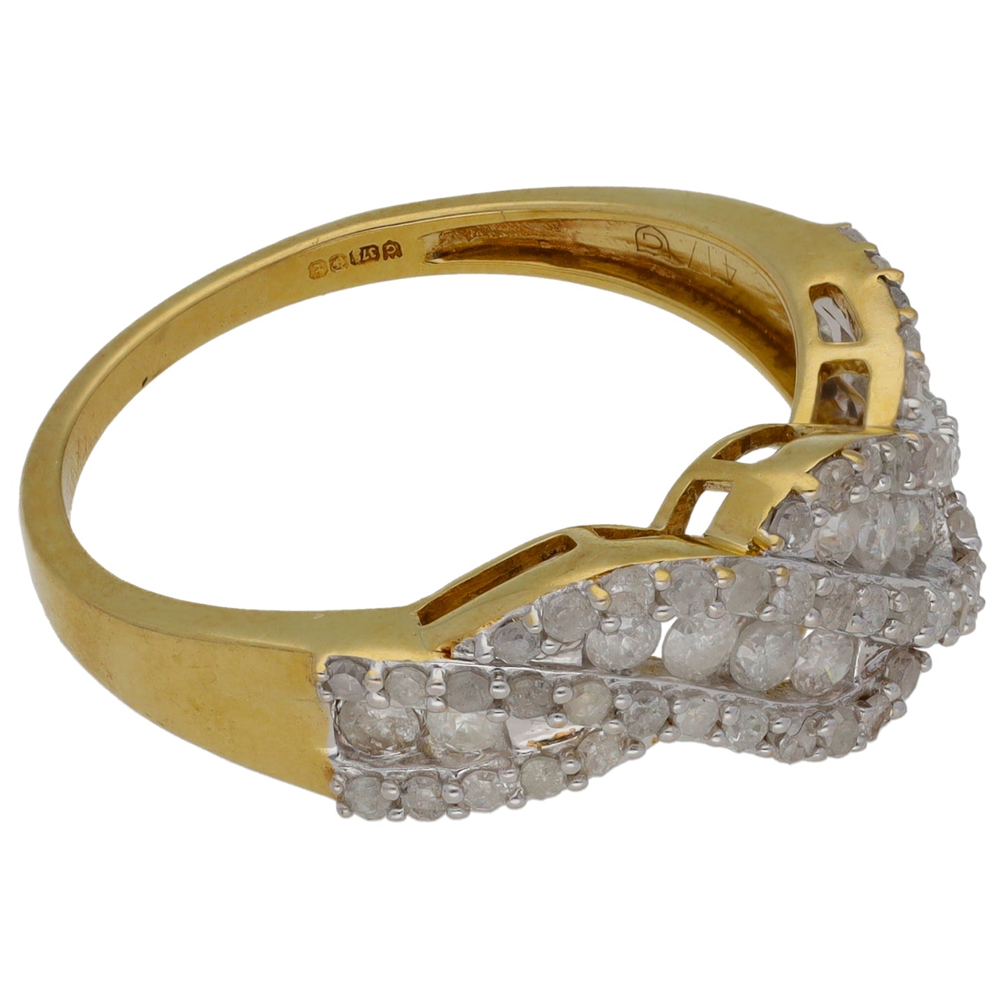 9ct Gold 1.42ct Diamond Dress/Cocktail Ring Size R